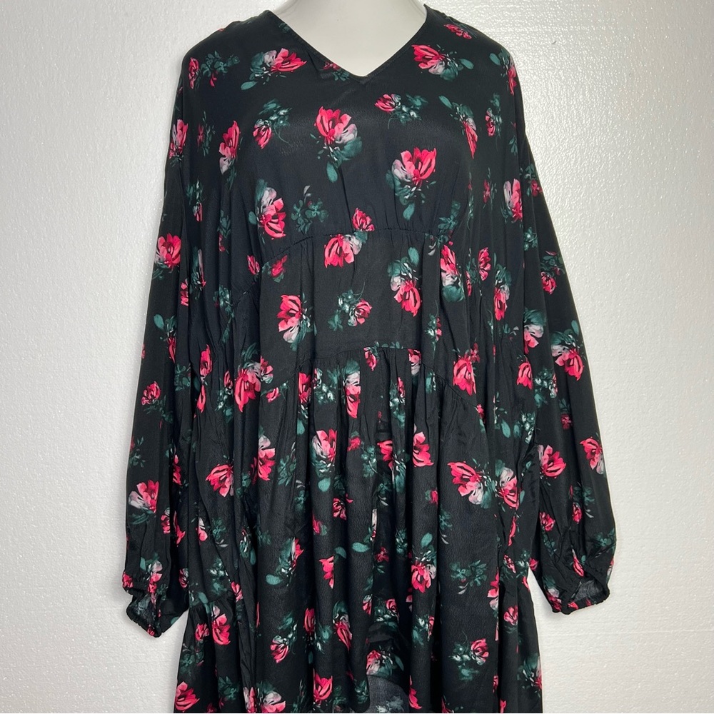 A New Day Black Floral Tiered Dress size 4X  NWT - Picture 2 of 8